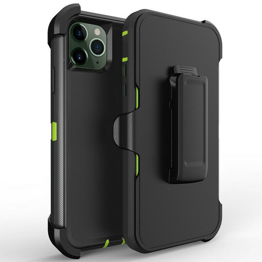 Armor Robot Case With Clip for iPHONE 12 / 12 Pro 6.1 (Black - Green)